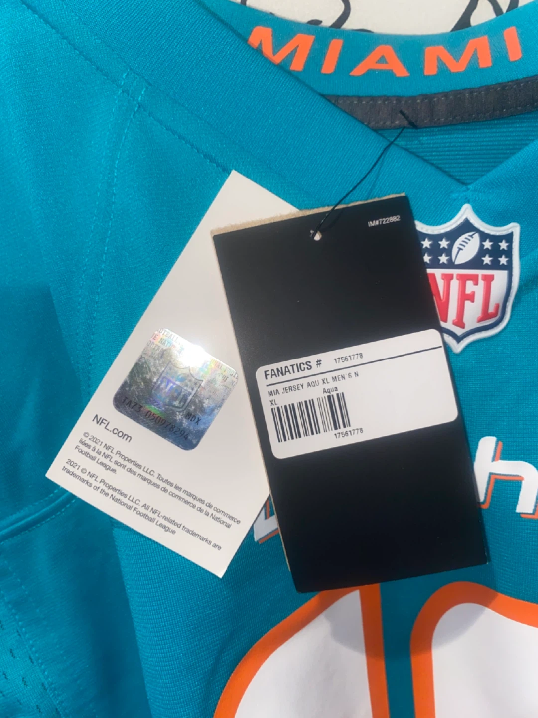 Fanatics Miami Dolphins NFL Jersey XL NWT - photo 5