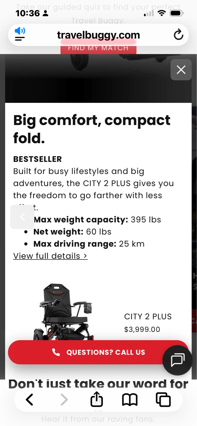 Travel Buggy City 2 Plus Electric Wheelchair - photo 2