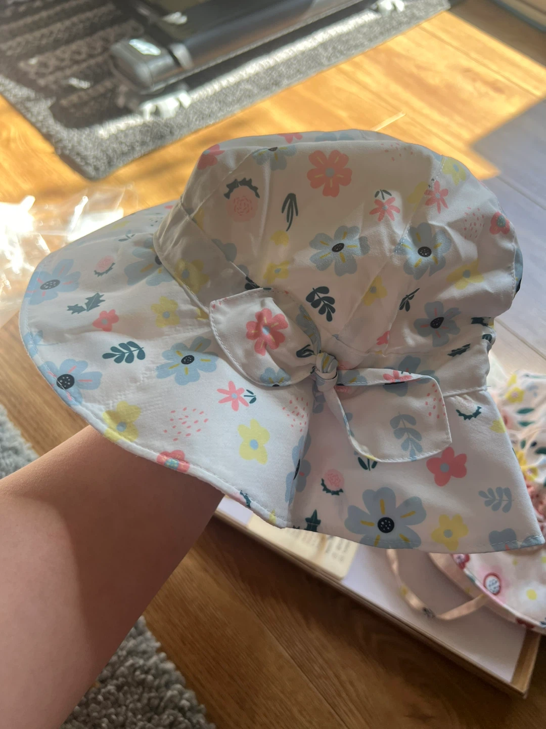 Sun Protection Hat with Floral Print (Baby/toddler) for two pcs - photo 3