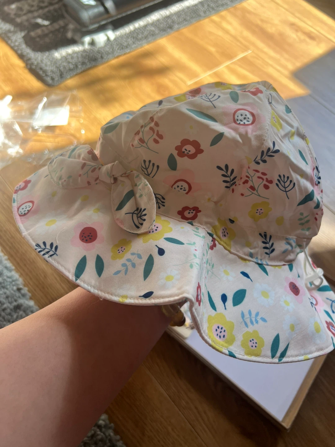 Sun Protection Hat with Floral Print (Baby/toddler) for two pcs - photo 2