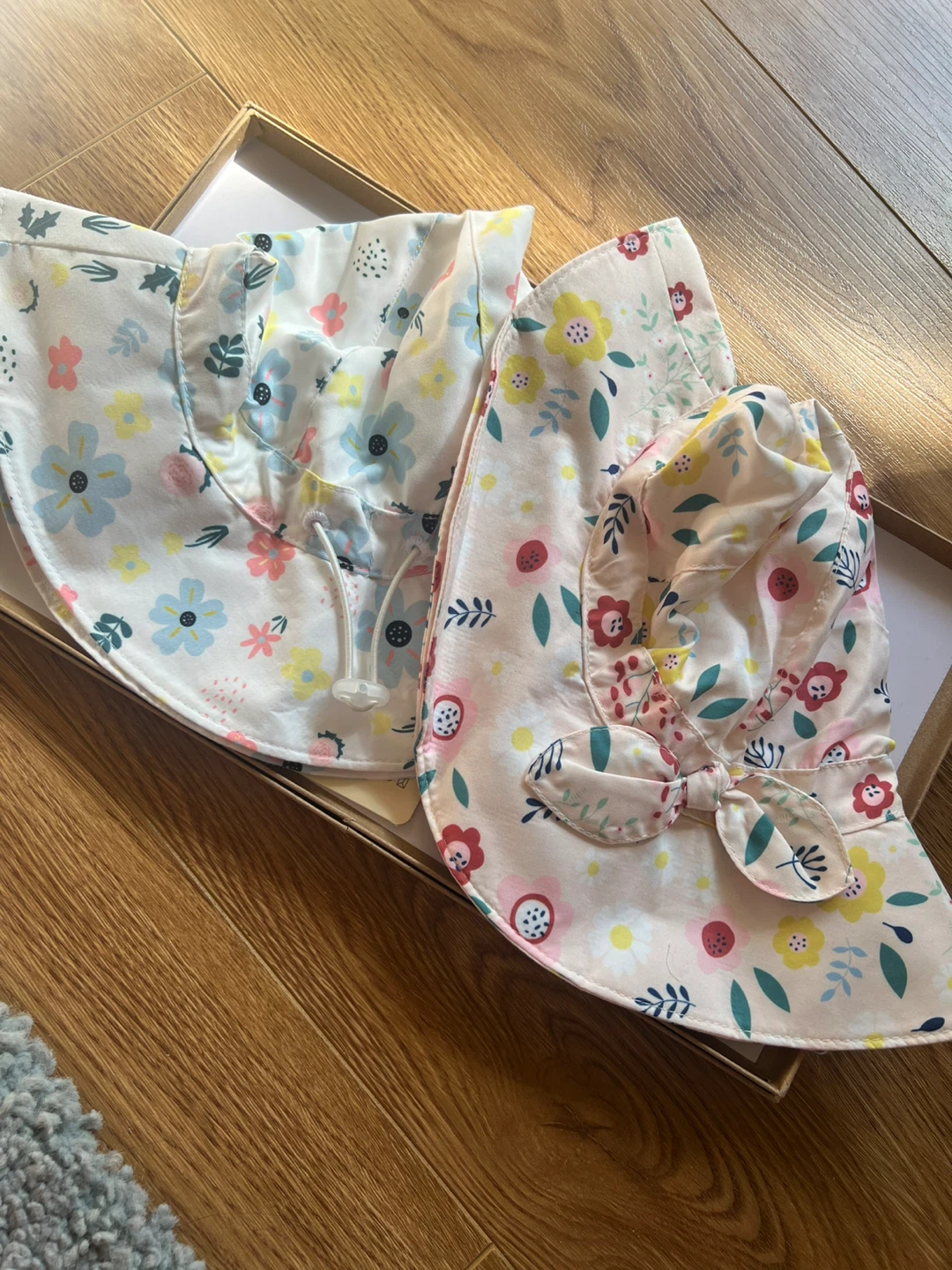 Sun Protection Hat with Floral Print (Baby/toddler) for two pcs