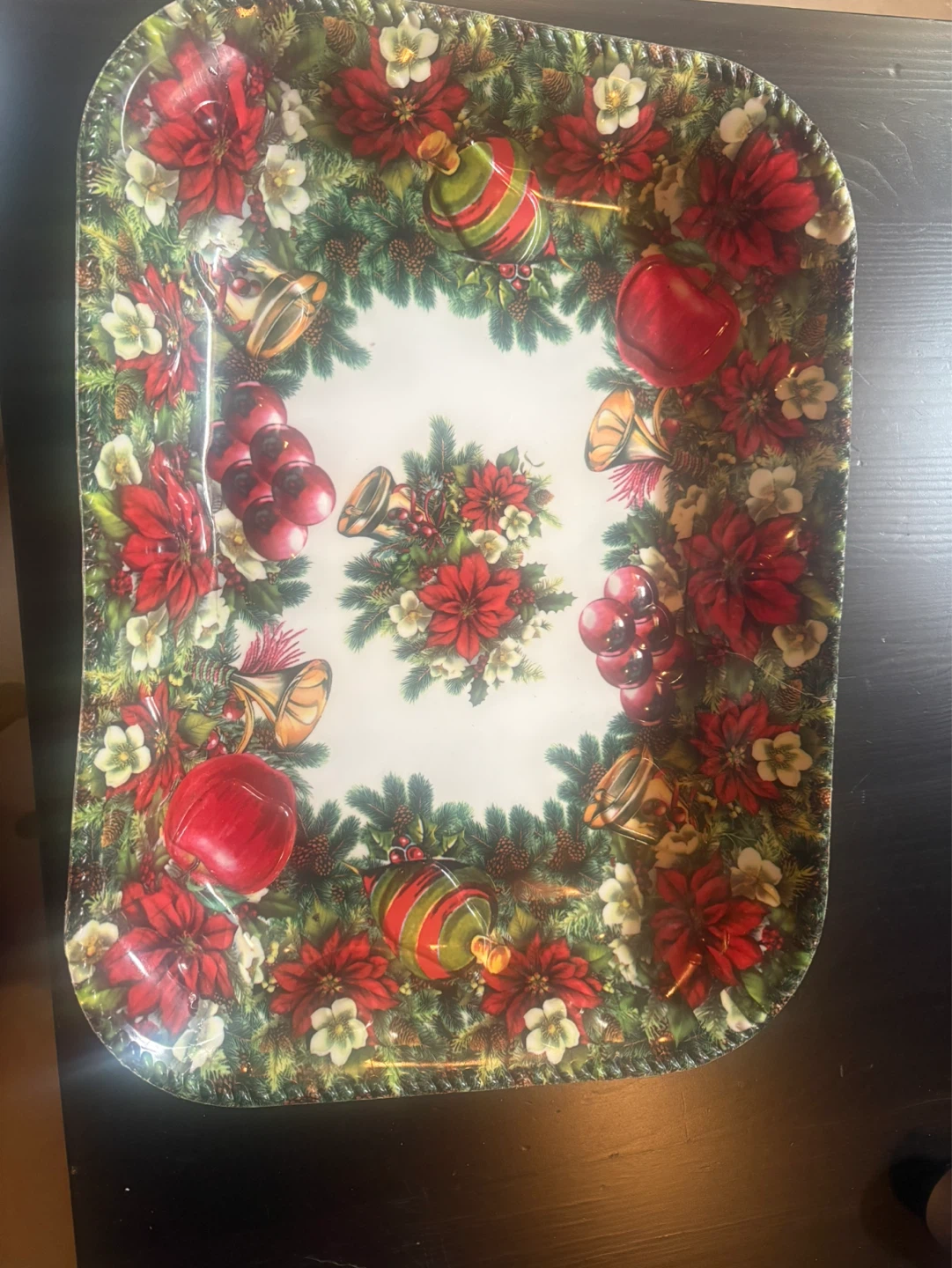 Christmas Poinsettia Serving Tray