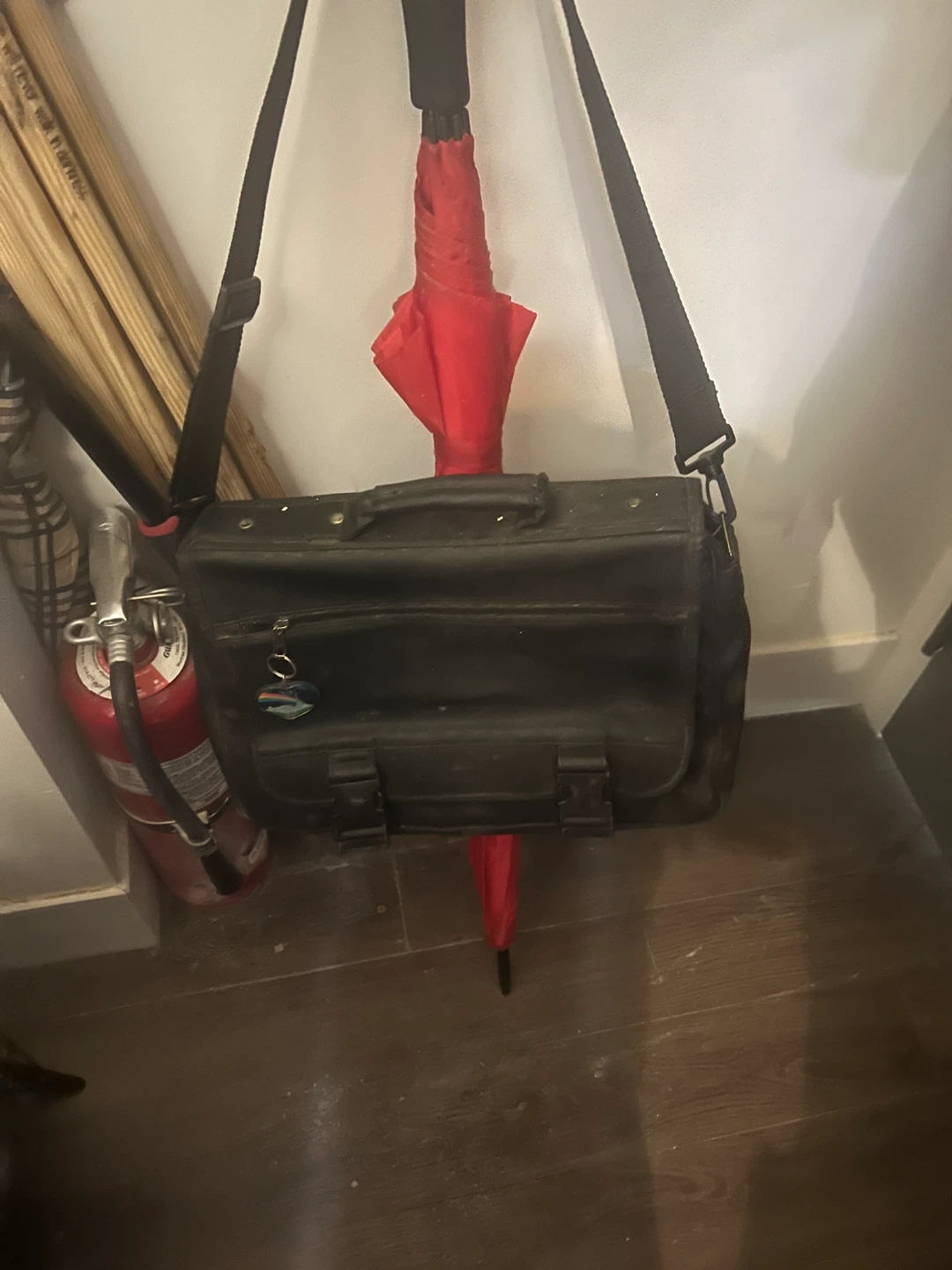 Black Leather Messenger Bag
