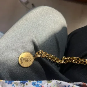 Gold Chain Necklace with Coin Pendant