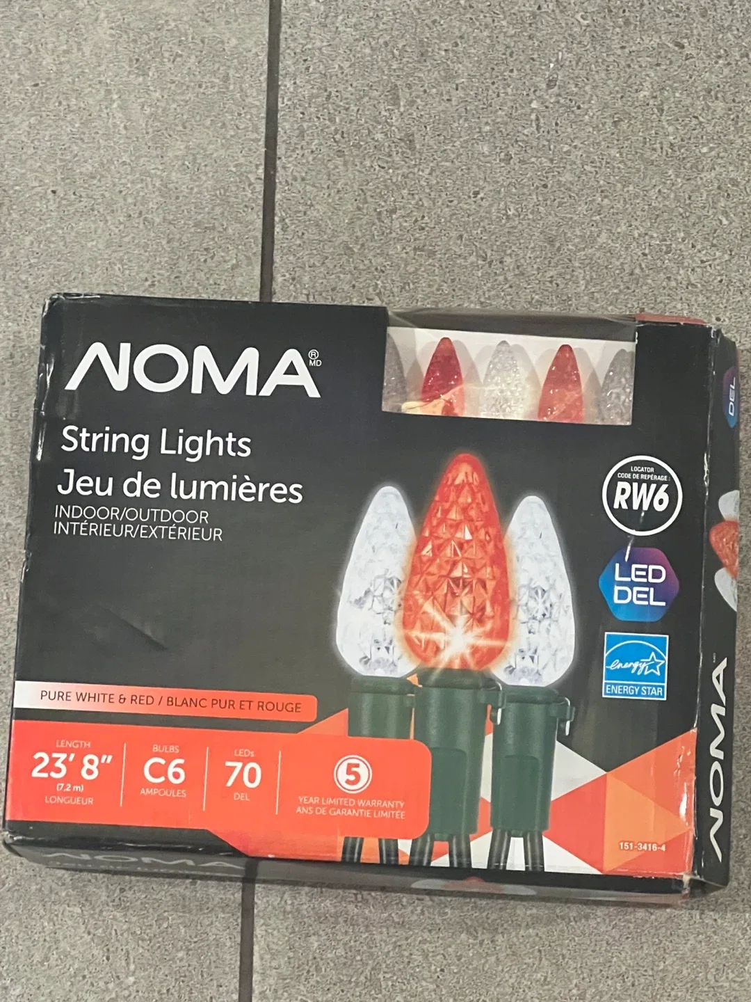 NOMA String Lights - Pure White & Red - 23'8" - 70 LED