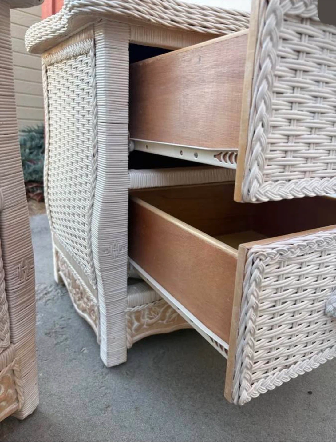 Vintage Pier 1 Imports Wicker Rattan Boho Nightstands - photo 4