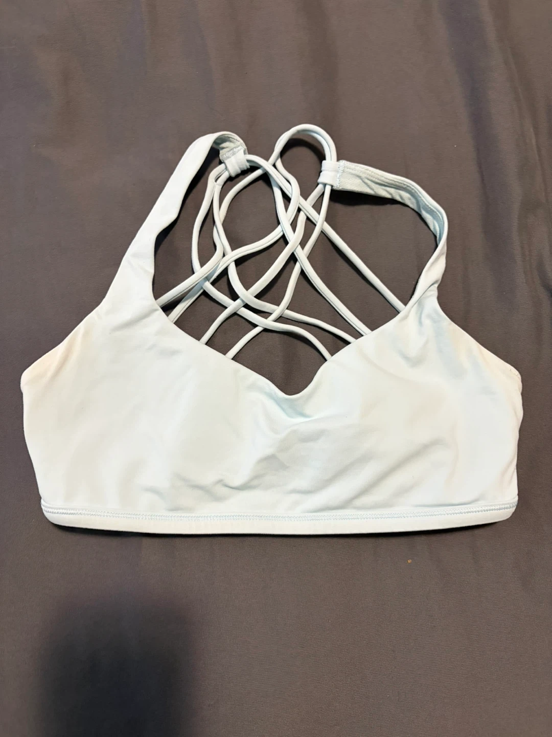 Small Lululemon Light Blue Strappy Sports Bra