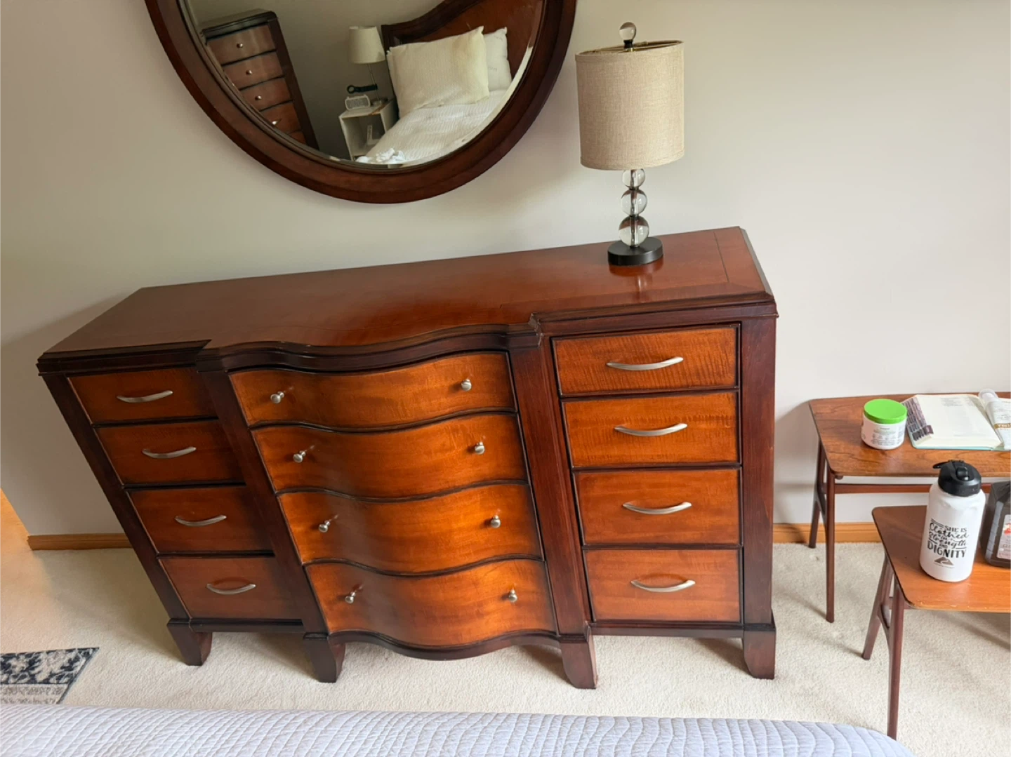 Cherry Wood Dresser with 12 Drawers