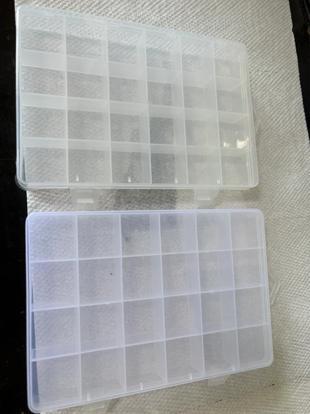 Set of 2 Clear Plastic Compartment Organizers