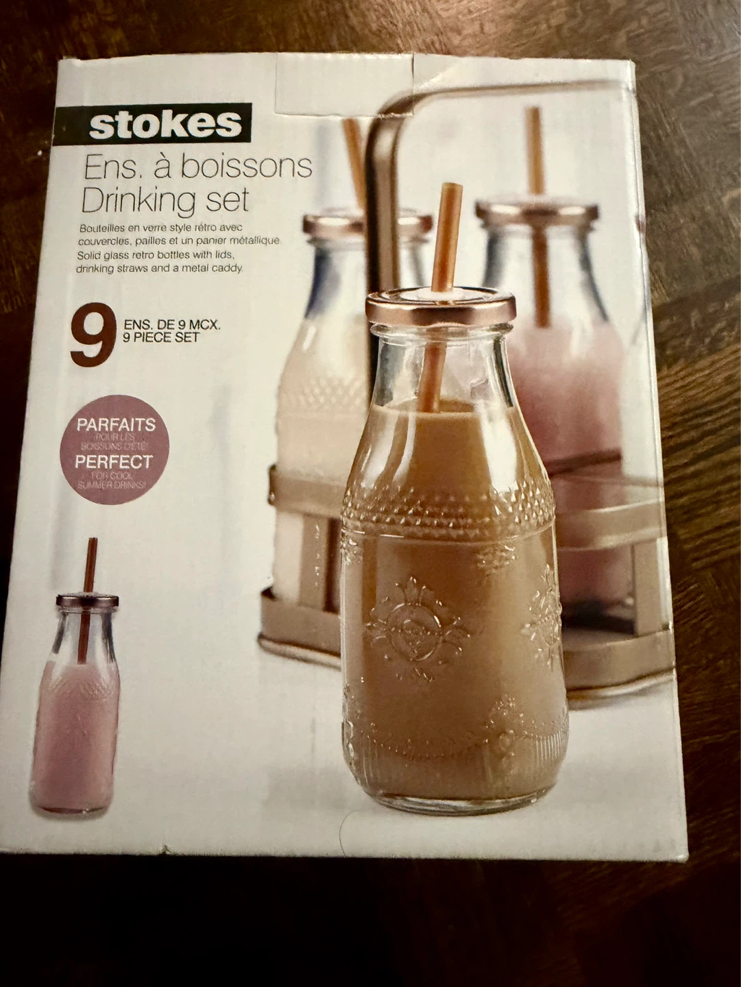 Stokes 9-Piece Retro Drinking Set with Metal Caddy - photo 2