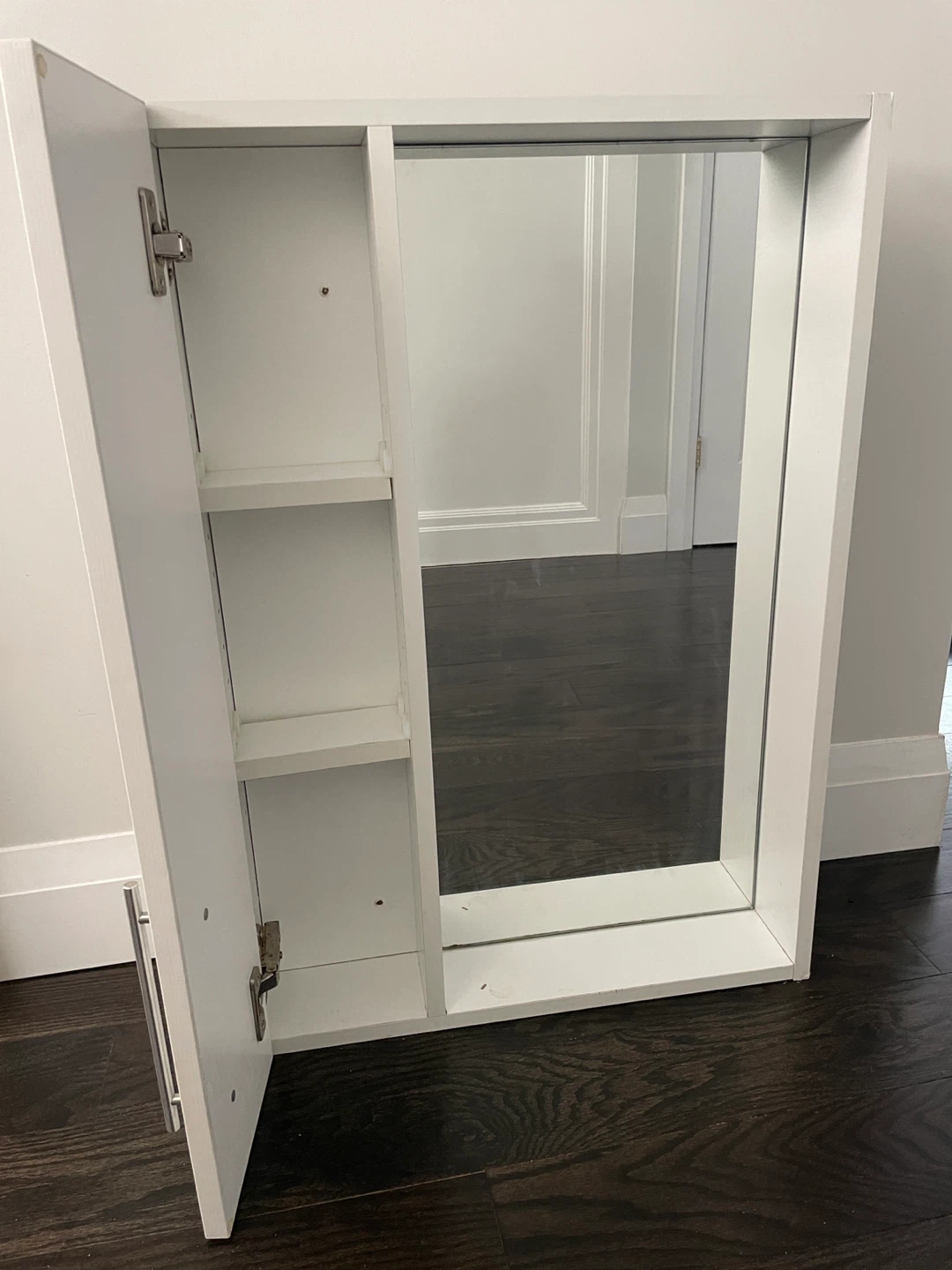 White Medicine Cabinet with Mirror - photo 2