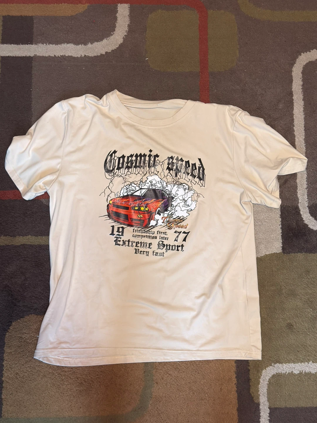 Cream Cosmic Speed T-Shirt Size L