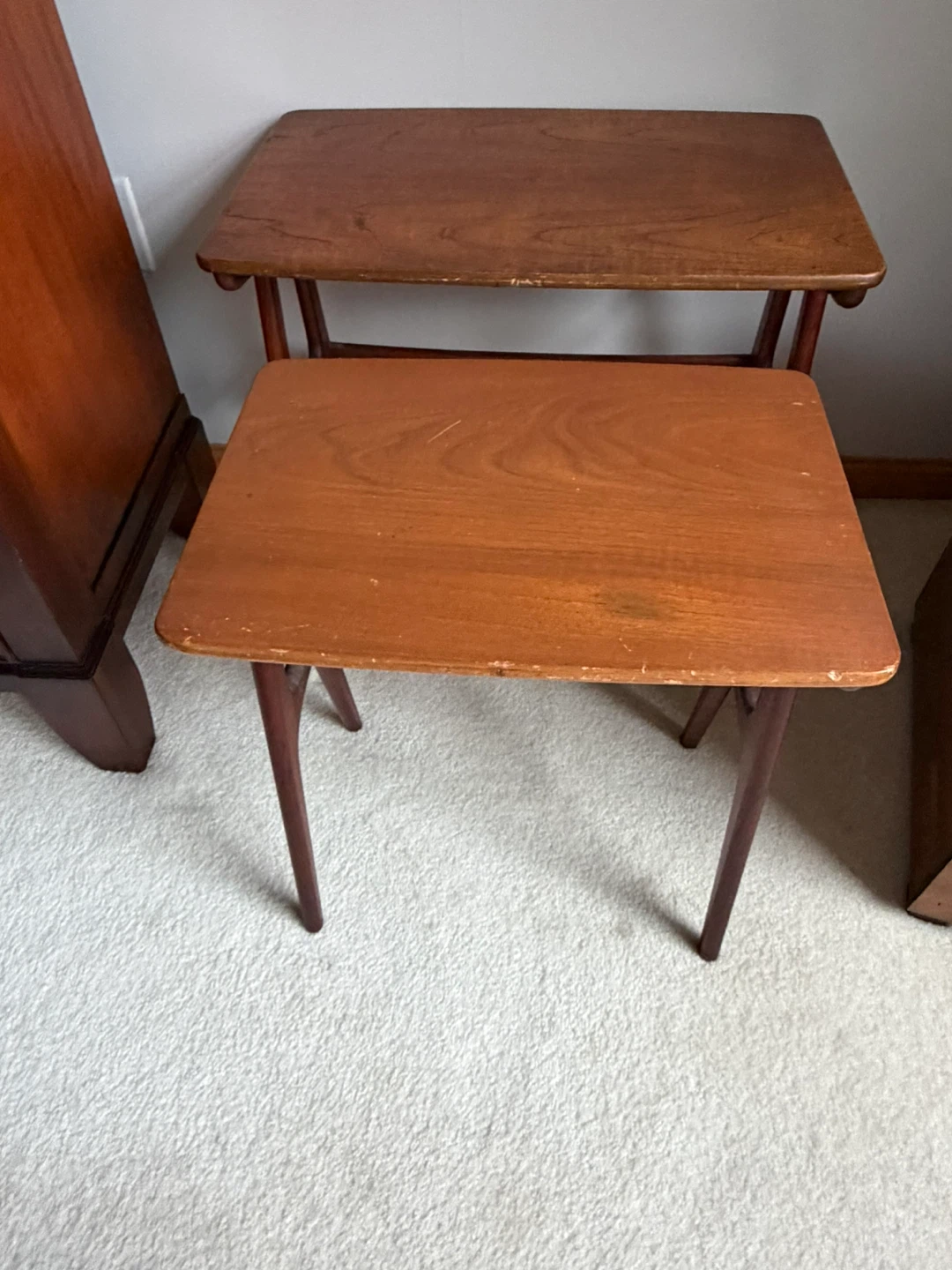 Vintage Nesting Side Tables - Wood