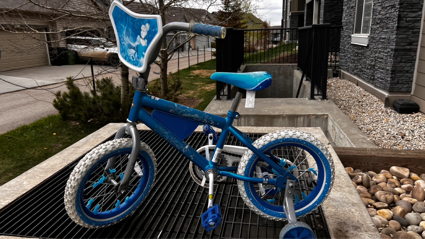 Blue Disney Cinderella Kids14” Bike with Training Wheels - photo 2