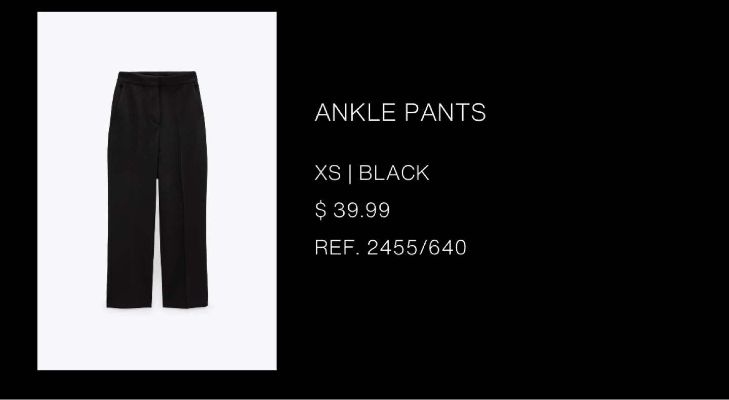 Zara Ankle Pants - XS - Black - photo 4