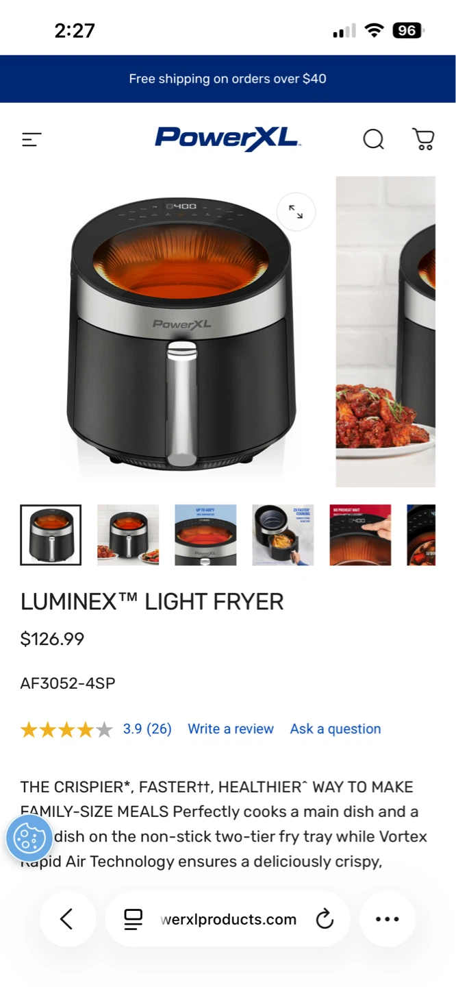 PowerXL LuminX Light Fryer AF3052-4SP