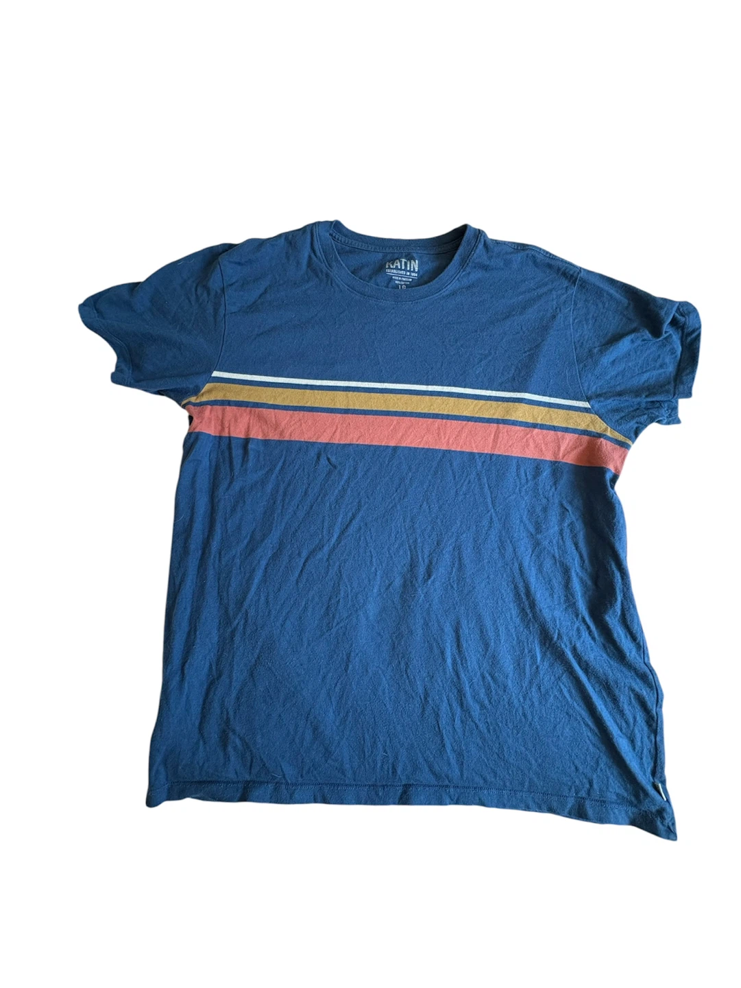Katin Blue Striped T-Shirt Size LG
