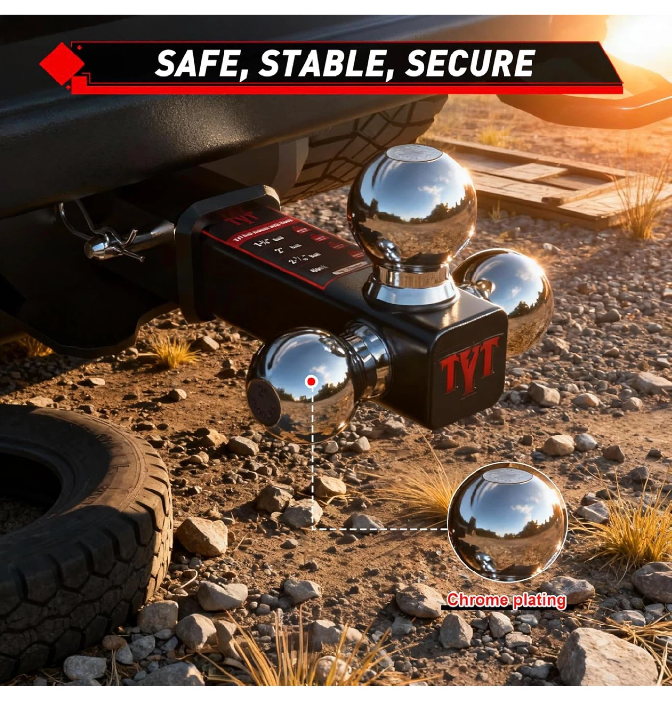 TYT Multi-Ball Trailer Hitch Ball Mount - photo 4