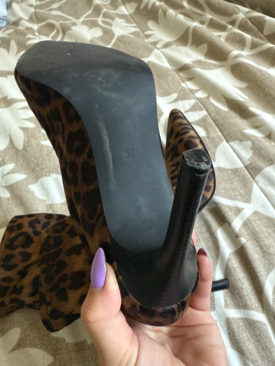 Women's Leopard Print Stiletto Ankle Boots - Size 37 - photo 4