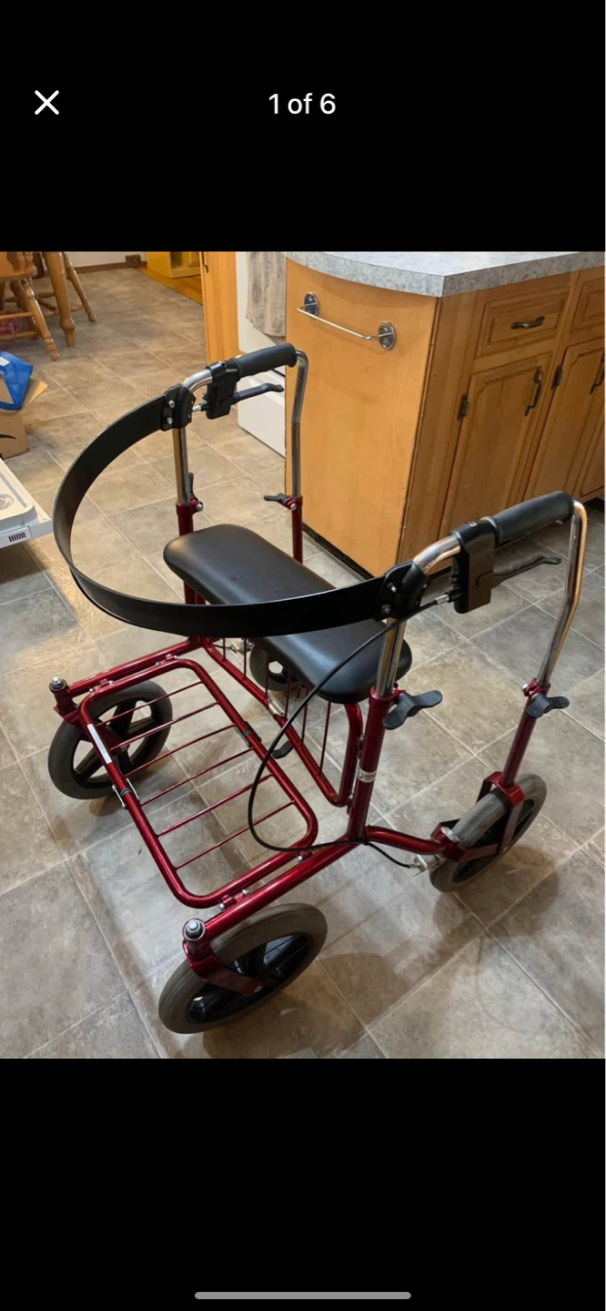 Red Walker with Seat and Basket