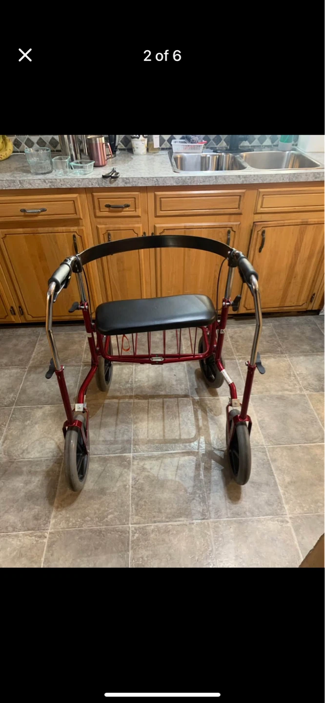 Red Walker with Seat and Basket - photo 2
