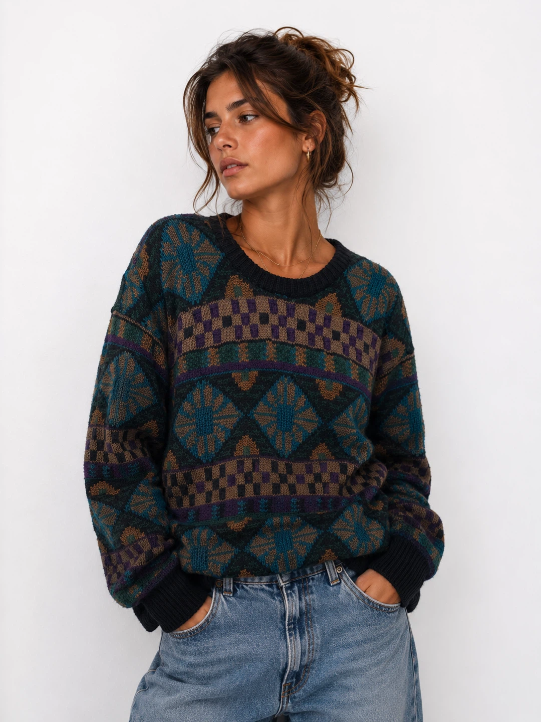 Northern Isles Geometric Pattern Sweater