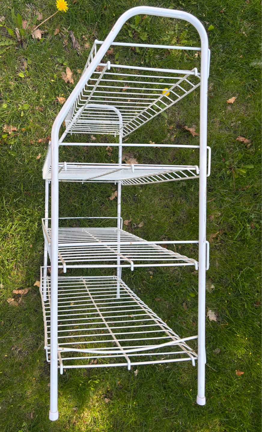 Steel-wire 4-Tier Shoe Rack - White - photo 2