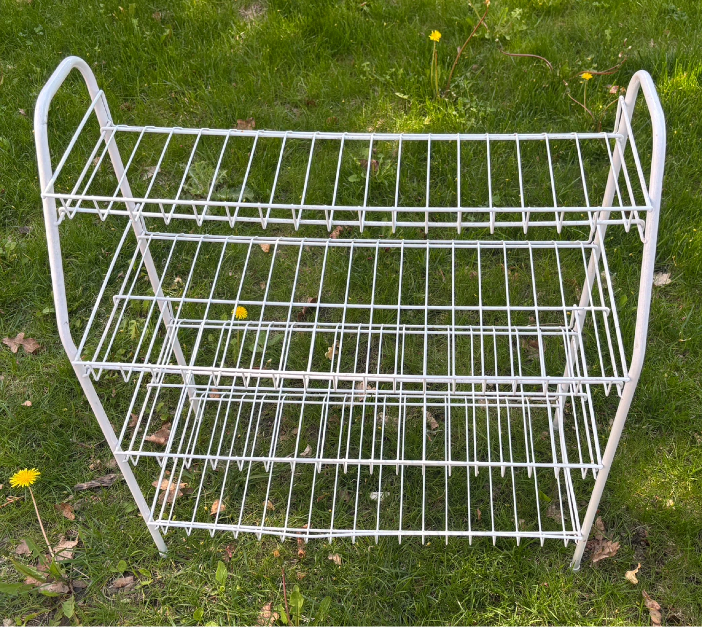 Steel-wire 4-Tier Shoe Rack - White
