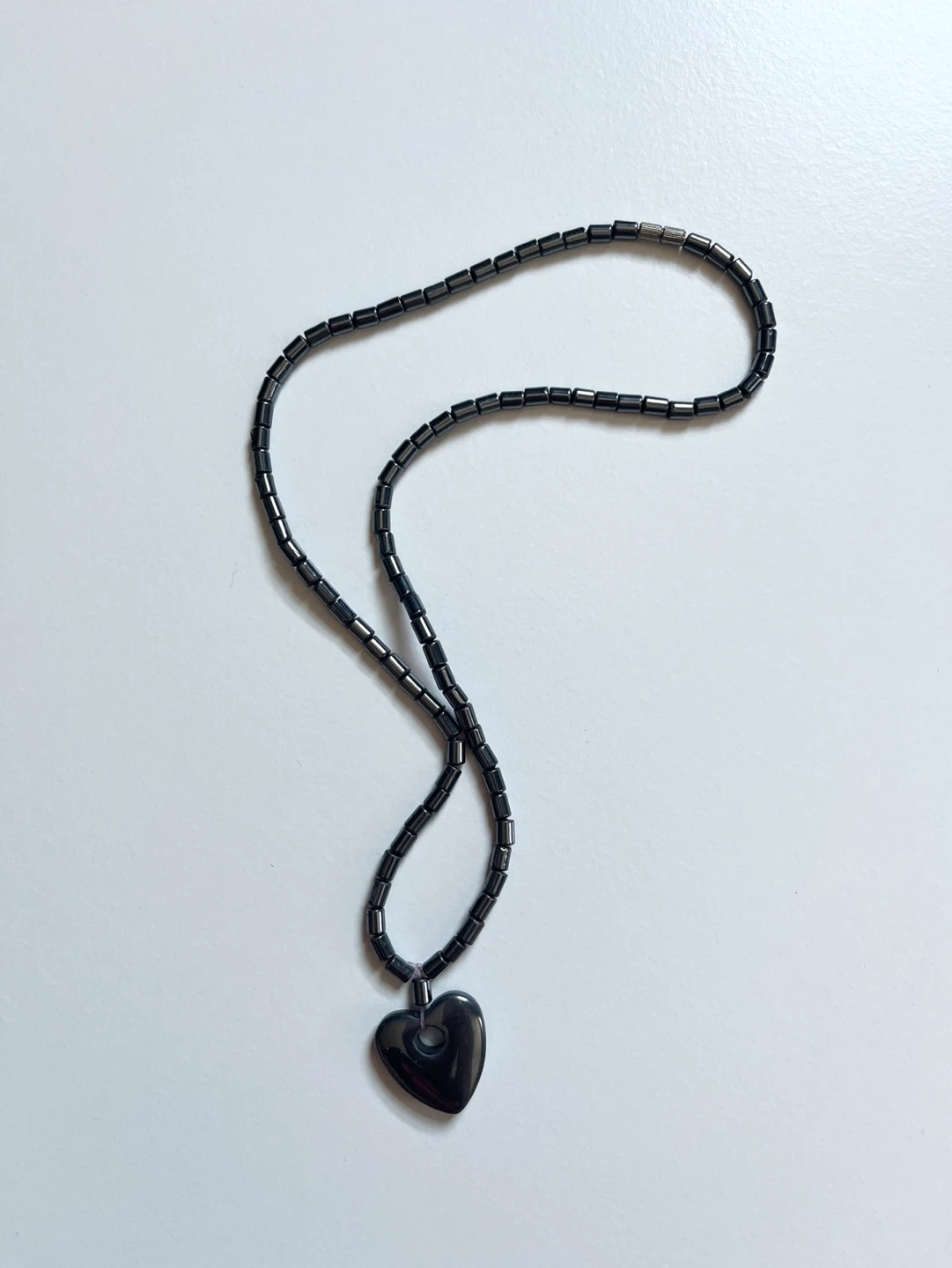 Hematite Heart Pendant Necklace
