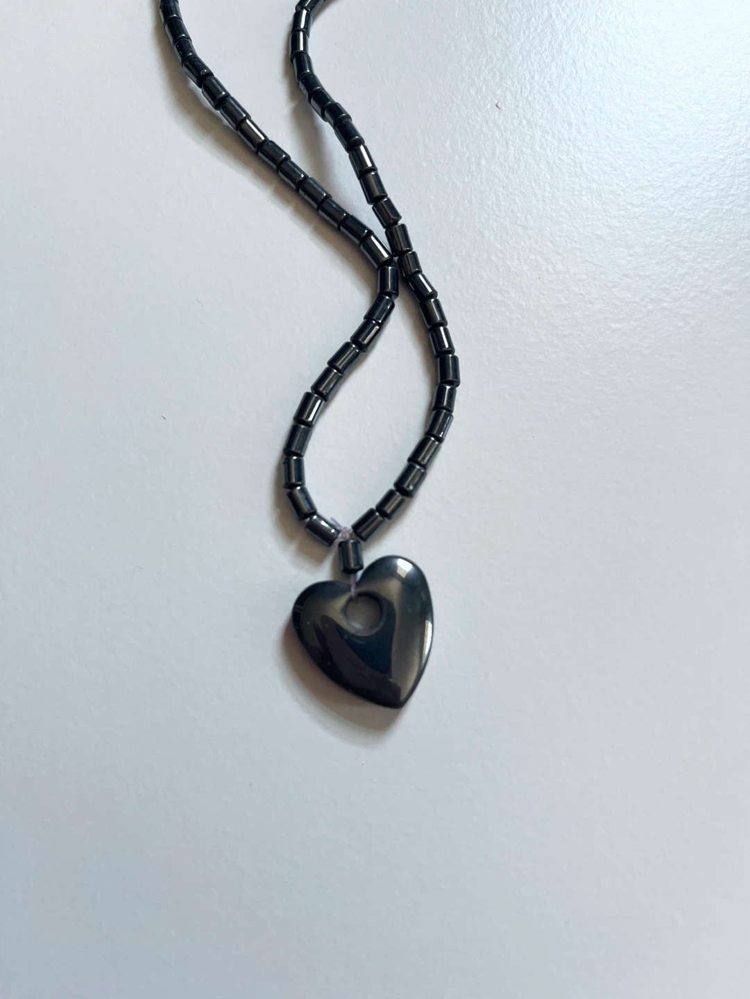Hematite Heart Pendant Necklace - photo 2