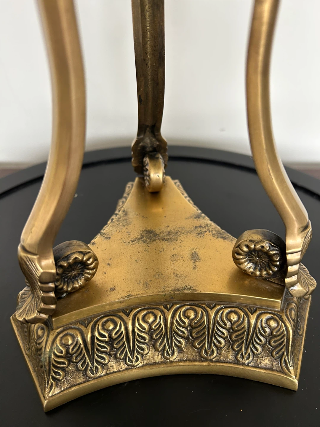 Vintage Neoclassical Brass Tripod Candlestick Holder - photo 2