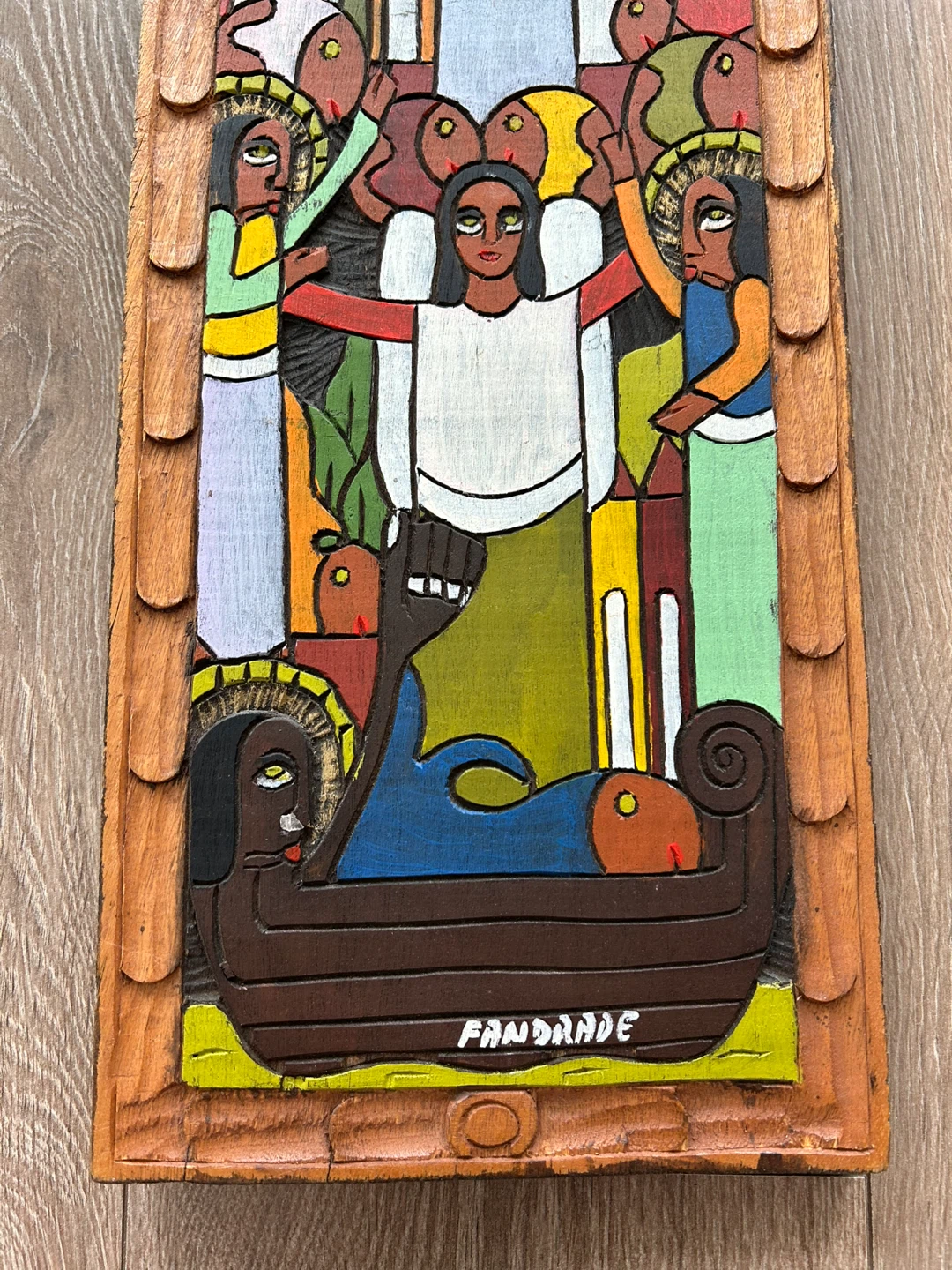 Andrade Viteri Hand-Carved Wood Relief EcuadorianArt - photo 3