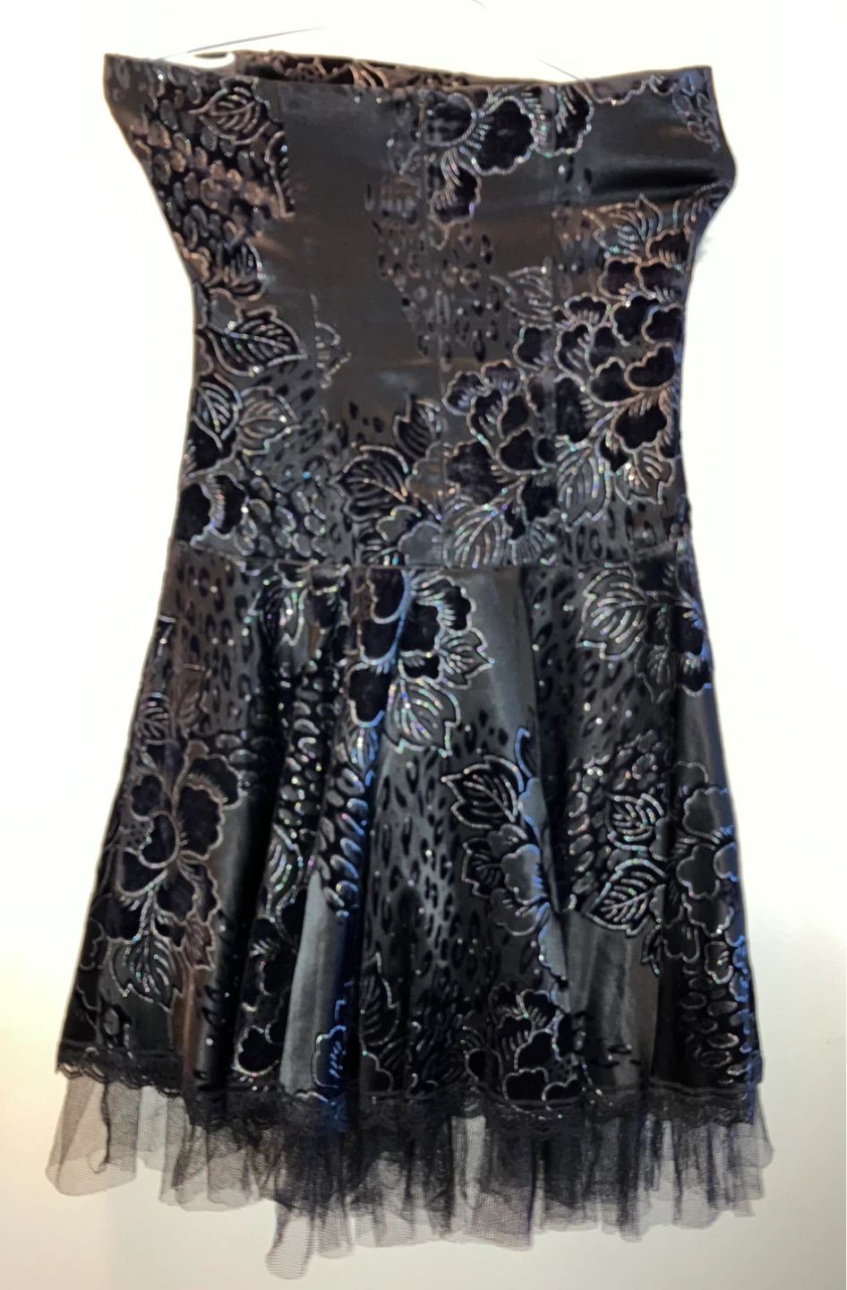 Fashionline Black Floral Strapless Dress Size 42 - photo 2