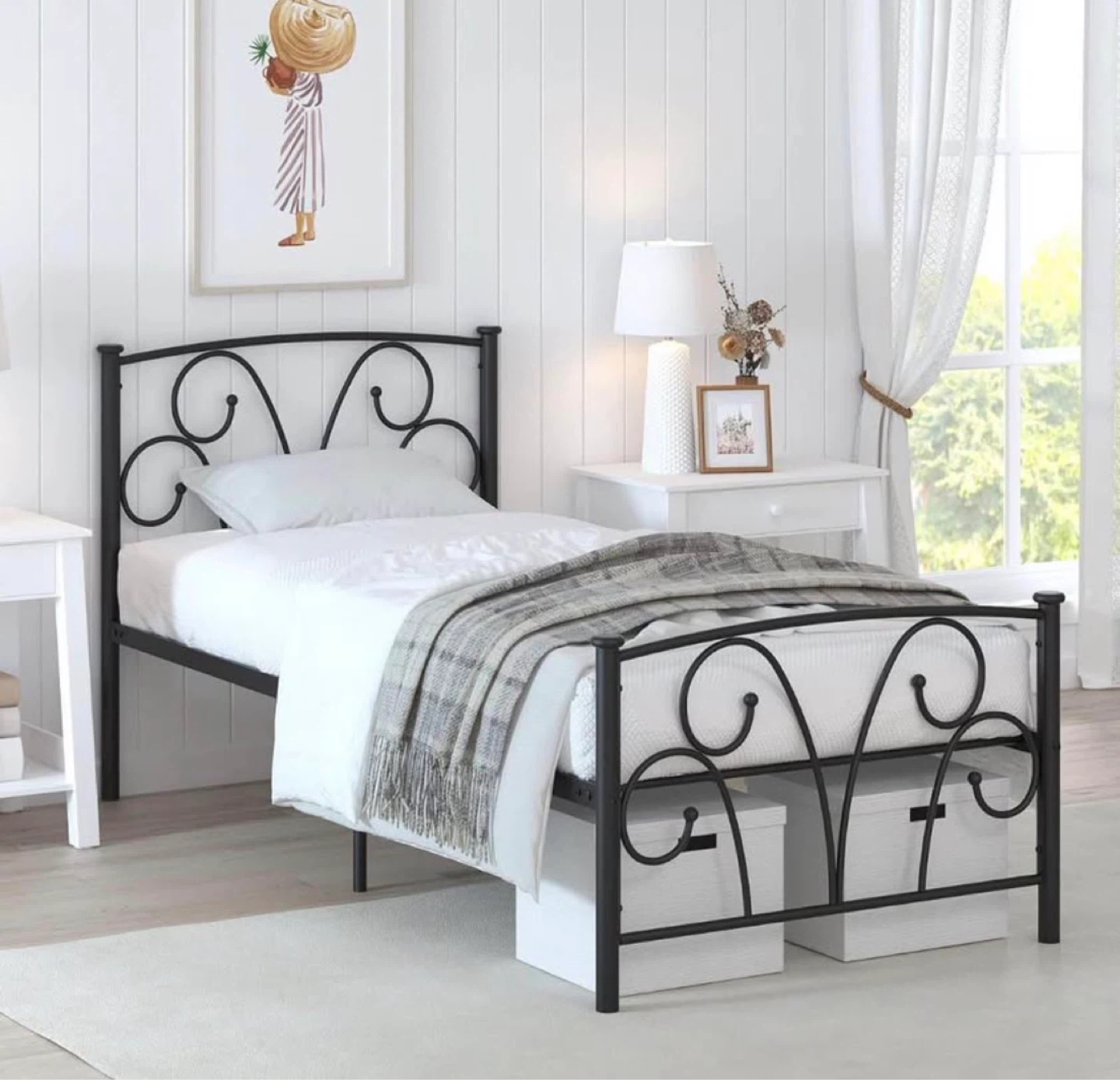 Black Metal Twin Bed Frame