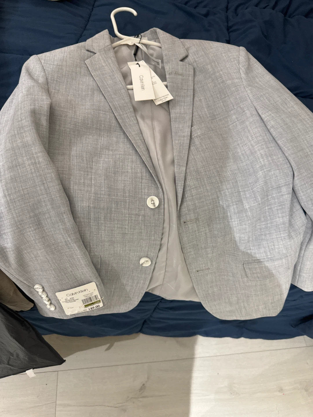 Calvin Klein Slim Fit Suit Separates Blazer - Grey, Size 14 - photo 2