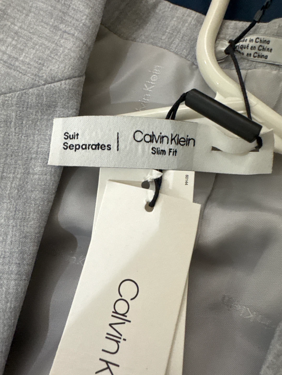 Calvin Klein Slim Fit Suit Separates Blazer - Grey, Size 14 - photo 3