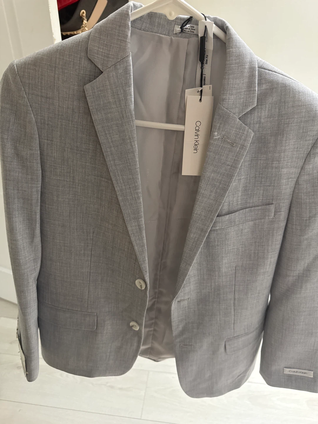 Calvin Klein Slim Fit Suit Separates Blazer - Grey, Size 14 - photo 4