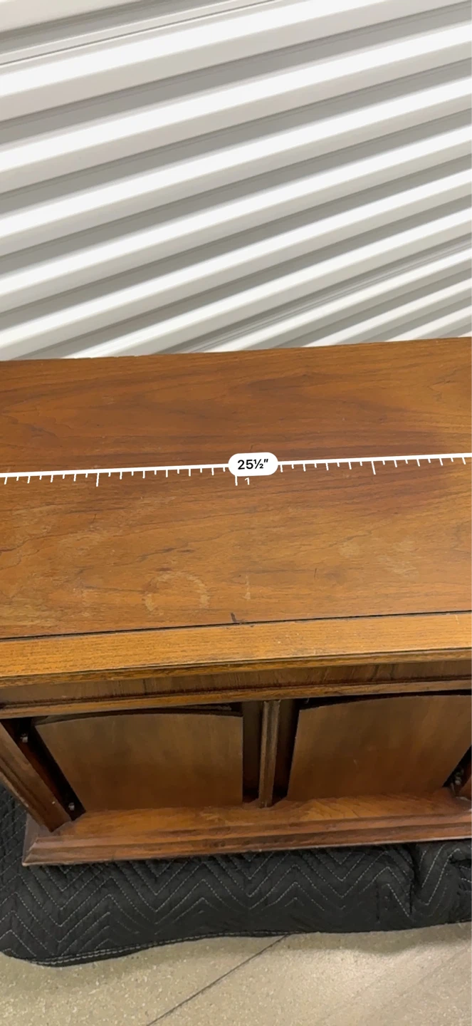 Vintage Solid Wood End Table Cabinet with Double Doors - photo 5