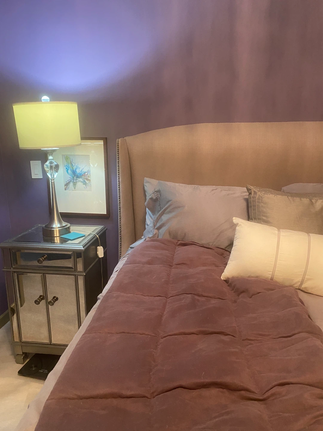 Mirrored Nightstands with Drawer and Cabinet - photo 2