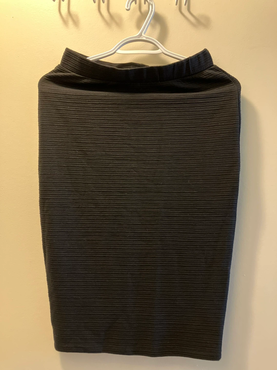 Jacqueline de Yong Black Ribbed Pencil Skirt X-Small