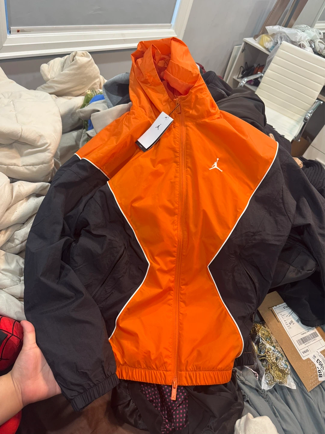 Jordan Men's Jacket Orange Black Size P