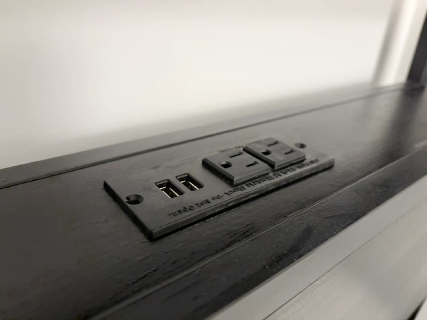 Black Metal Twin Bed Frame with Headboard and Built-in Outlets - photo 3