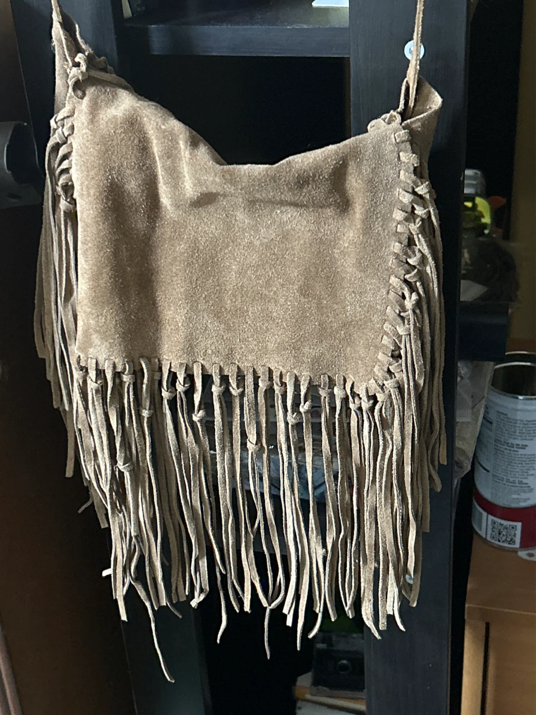 Suede Fringe Shoulder Bag