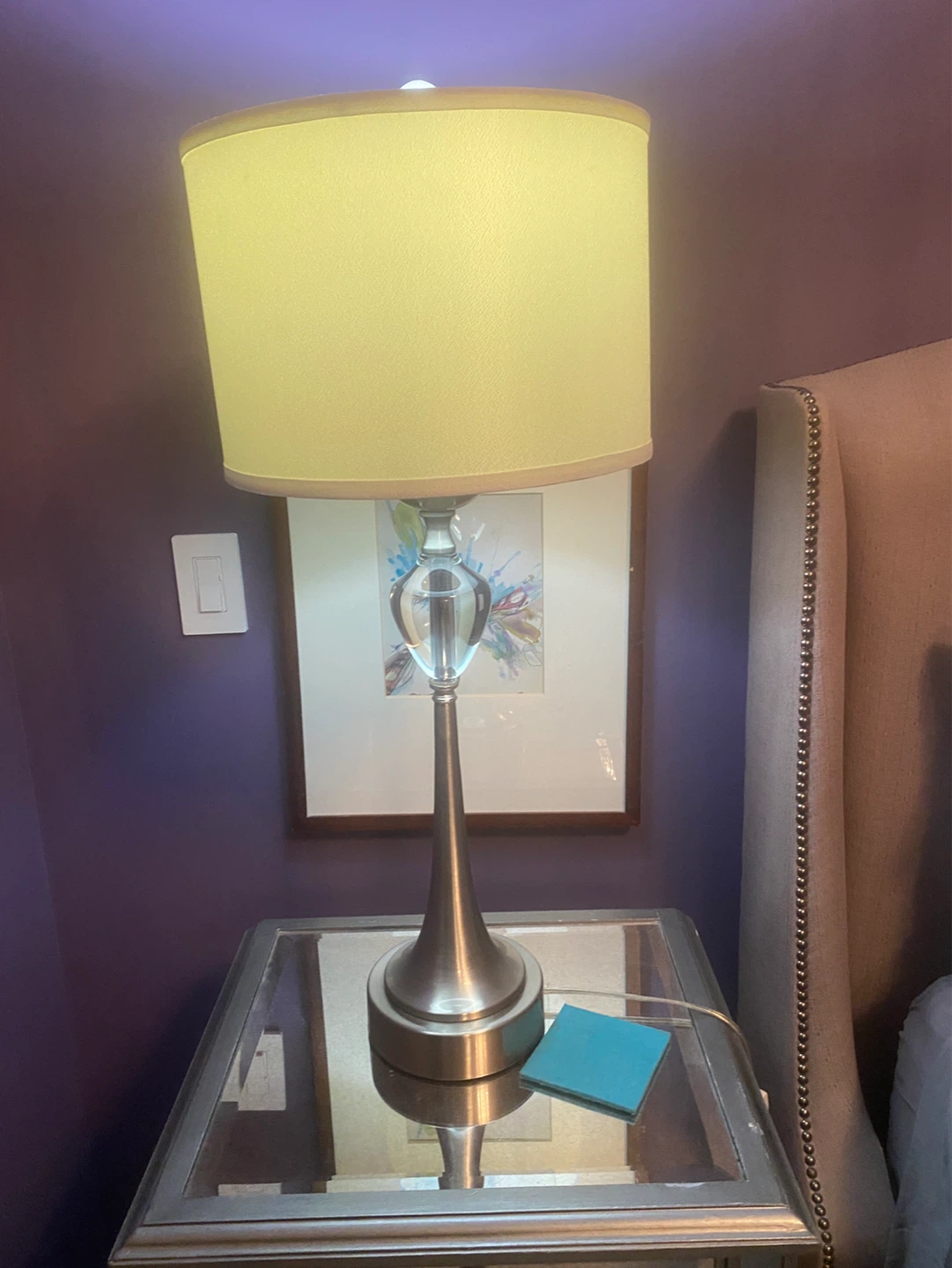 Table Lamp with Crystal Accent and Fabric Shade