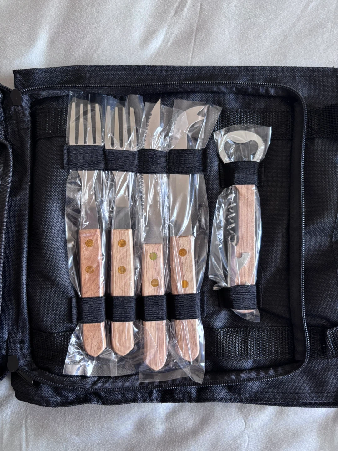 NEW portable BBQ Utensil Set with Black Carrying Case - photo 2