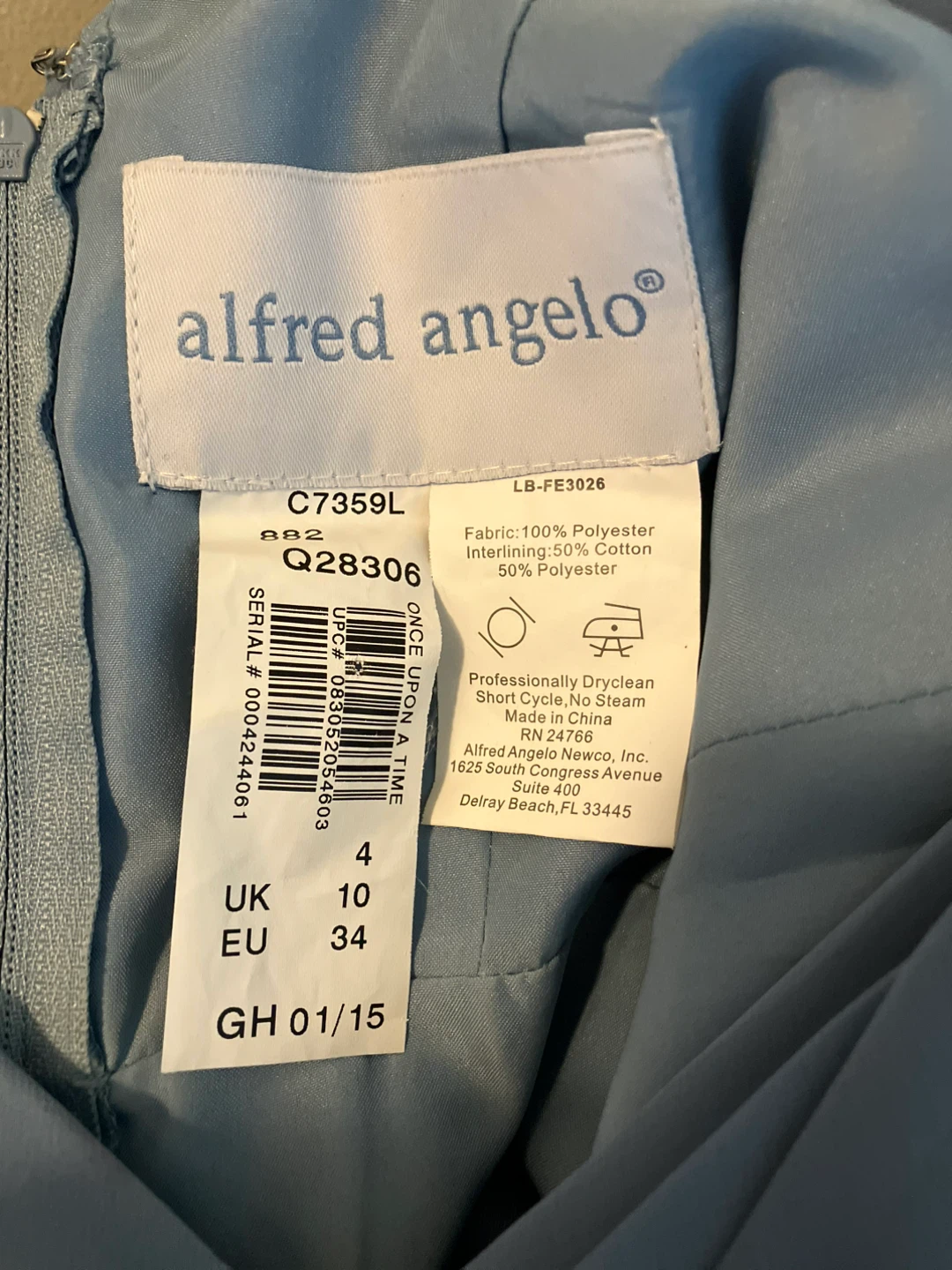 Alfred Angelo Blue Formal Dress Size 10 - photo 3