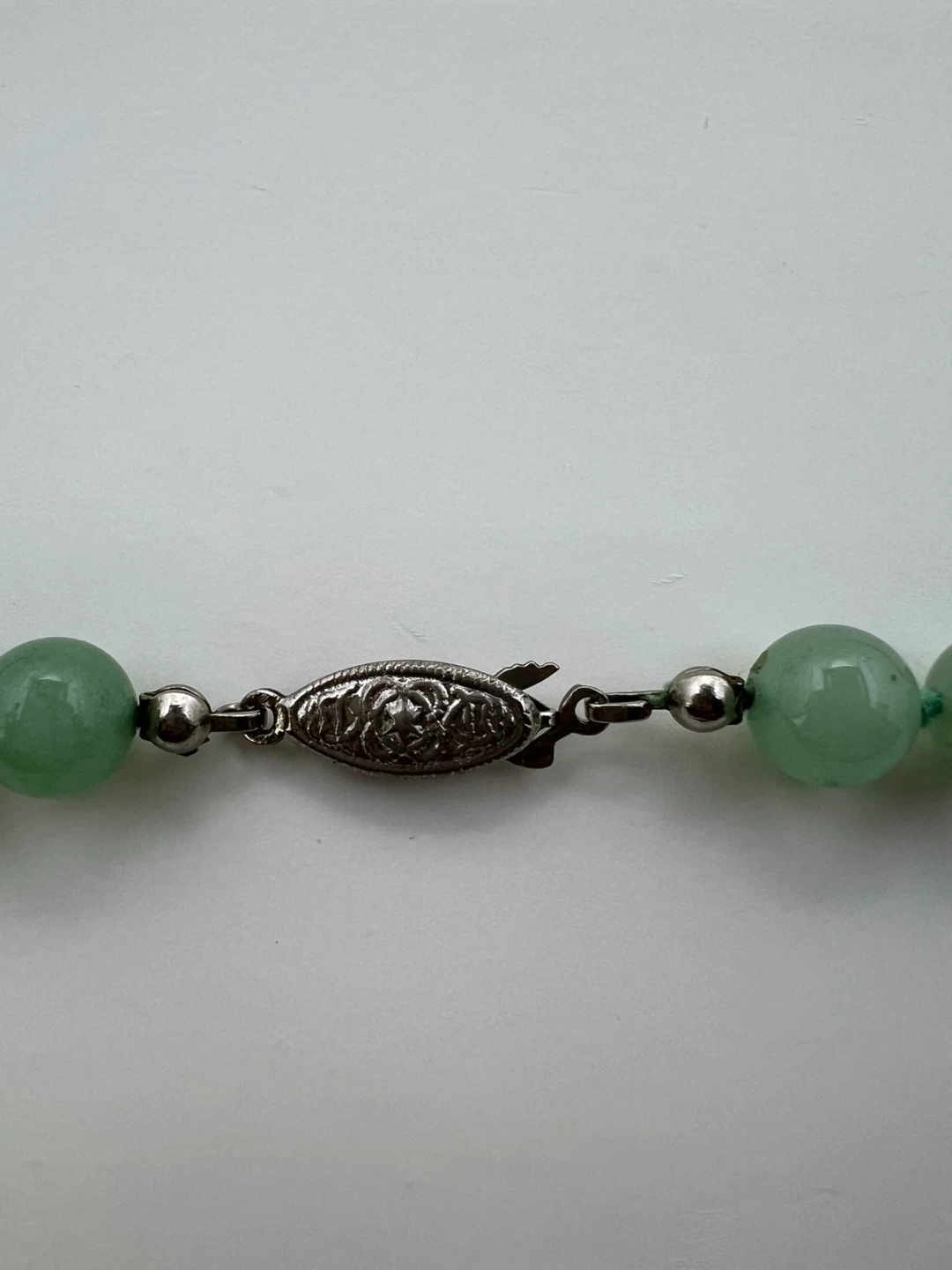 Vintage Hand Knotted Green Gemstone Necklace - photo 3