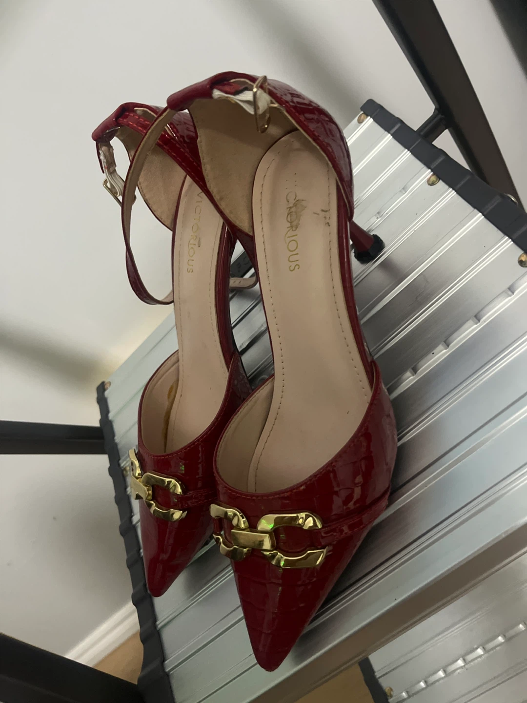 Victorious Red Faux Croc with Gold Buckle - photo 3
