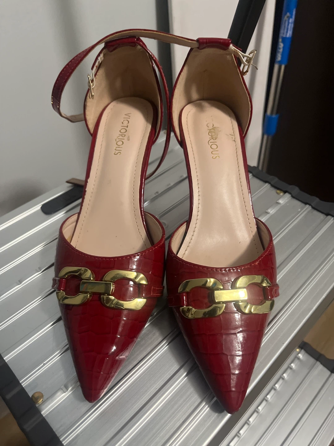 Victorious Red Faux Croc with Gold Buckle - photo 2