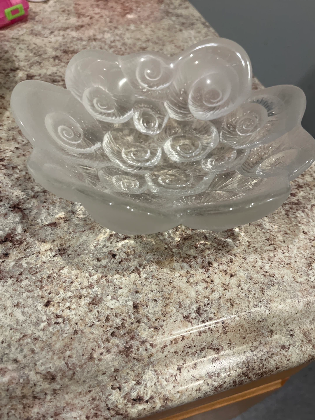 Clear Glass Swirl Decorative Bowl